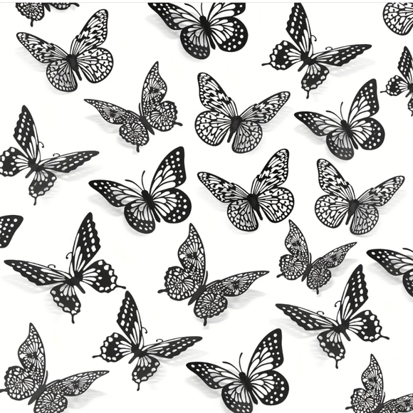 Wall Decor 3d Butterfly Wall Stickers Black Poshmark